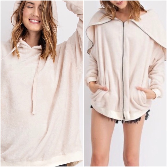 Anthropologie Tops - ANTHROPOLOGIE Worn TWO Ways! Fuzzy Zippy